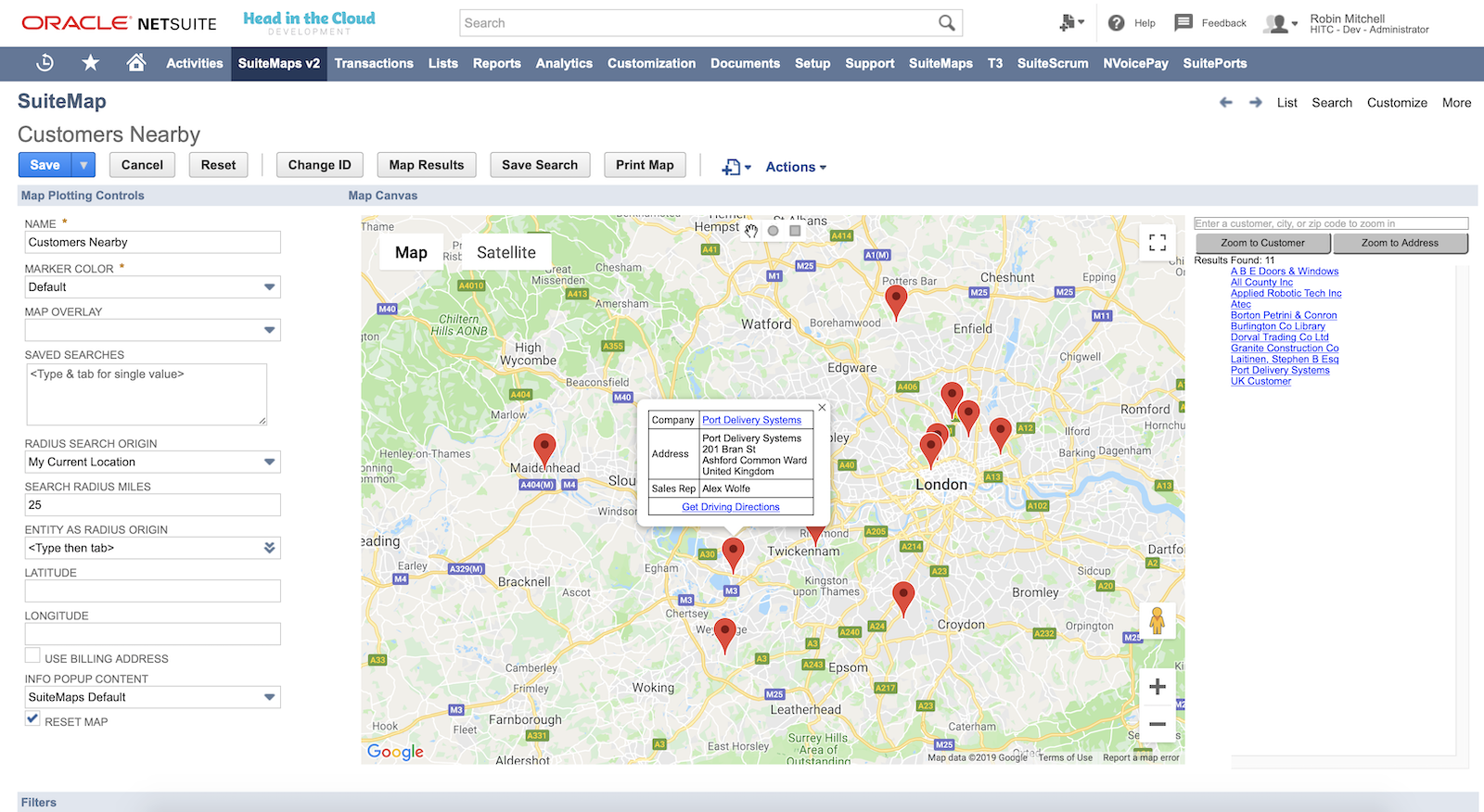 SuiteMaps Nearby Customers