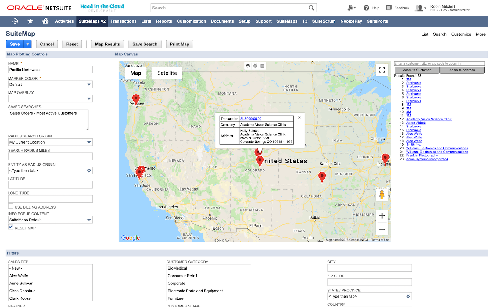 SuiteMaps Transaction Search